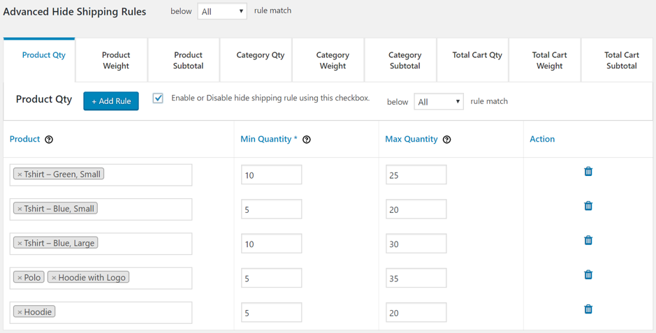 Hiding a Few Shipping Methods as per advanced rules