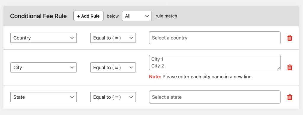 Location-based Extra Fees