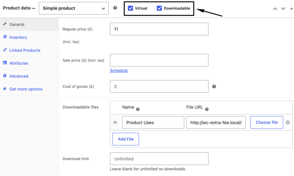 WooCommerce downloadable file fields with a PDF attached