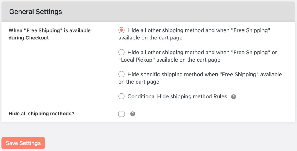 Manage Multiple Hide Shipping Options