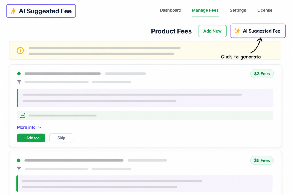 ai suggested fee feature