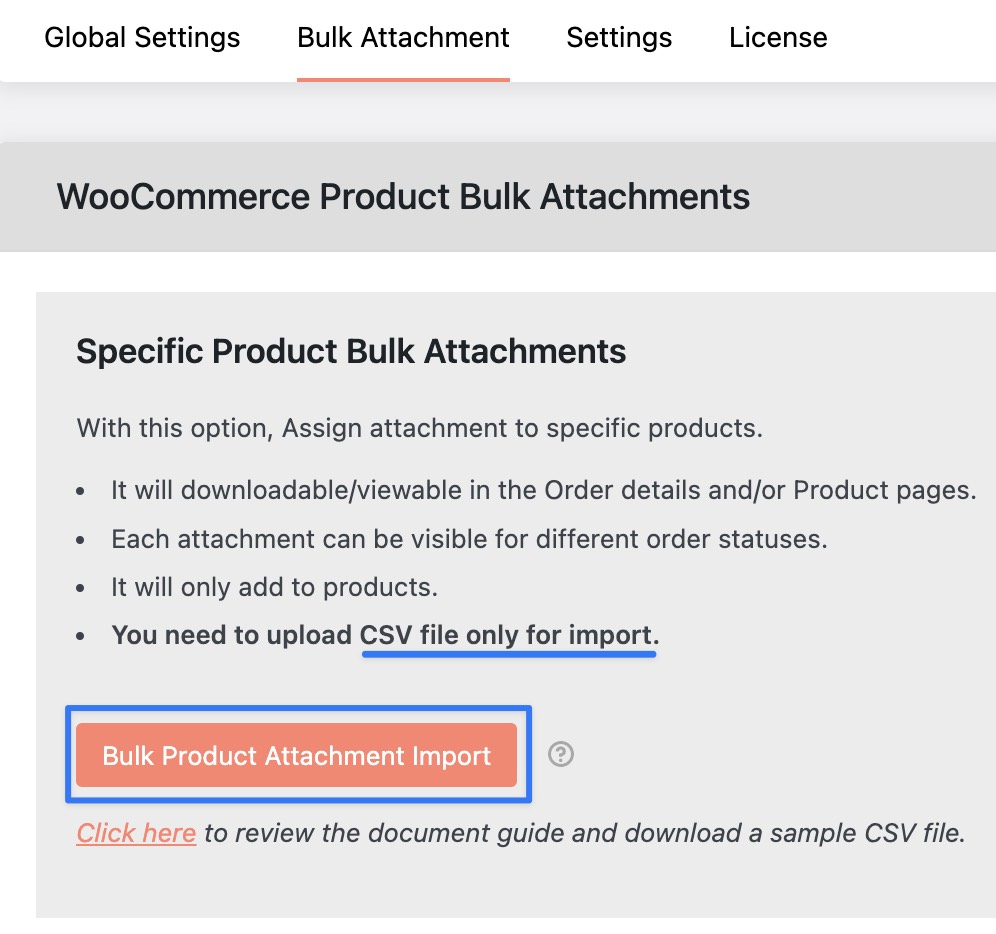 Bulk import WooCommerce product attachments