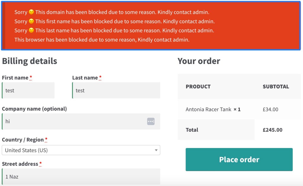 Block users with different parameters