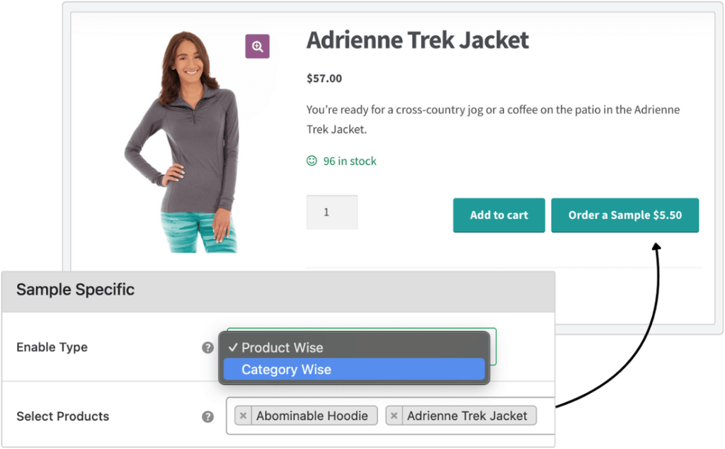 Enable product sample in WooCommerce