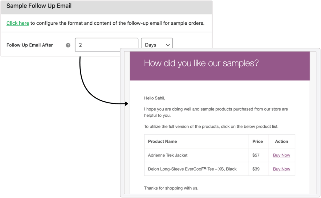 Send Follow-up Email to Sample Order in WooCommerce