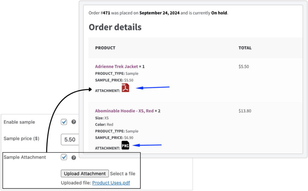Attach file to WooCommerce Product sample