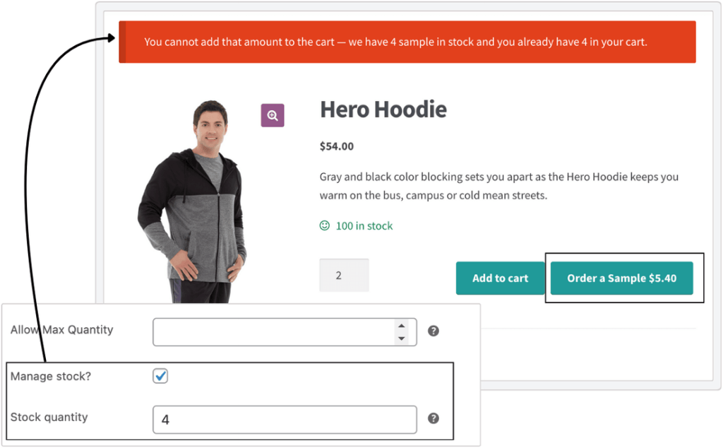 Manage WooCommerce Product Sample Stock