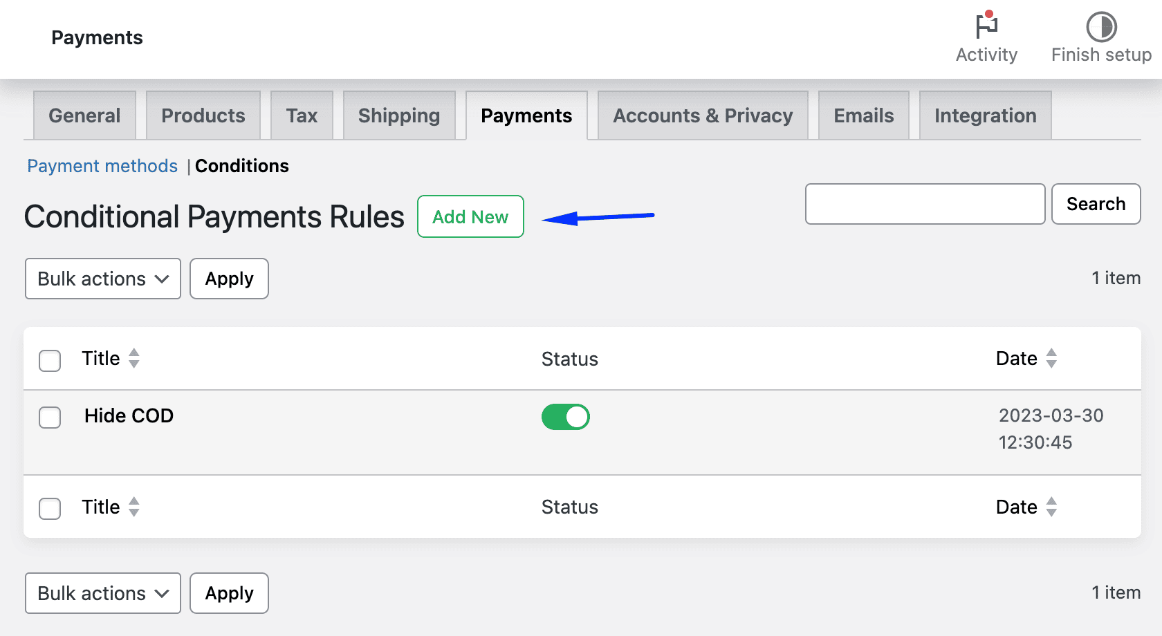 conditional payments screenshot 1