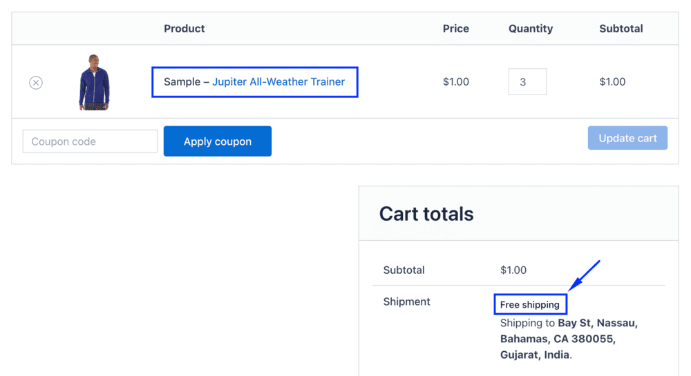 custom shipping for sample