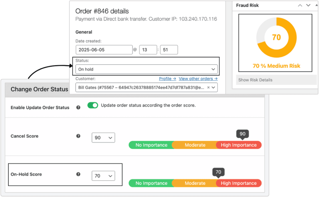 Auto-Update WooCommerce Order Status Based on Risk Level