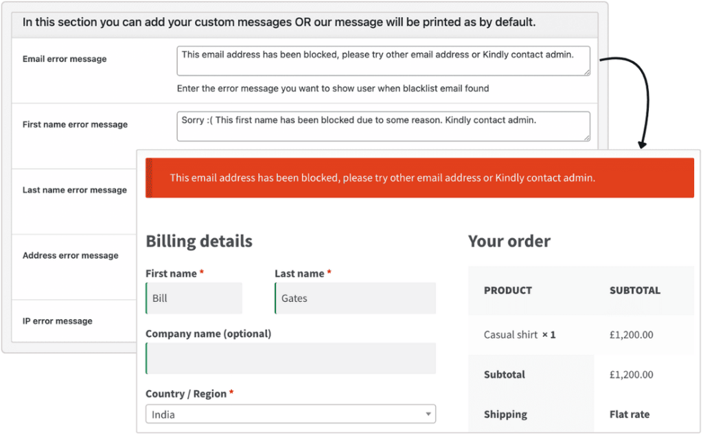 Custom Block Messages for WooCommerce Users