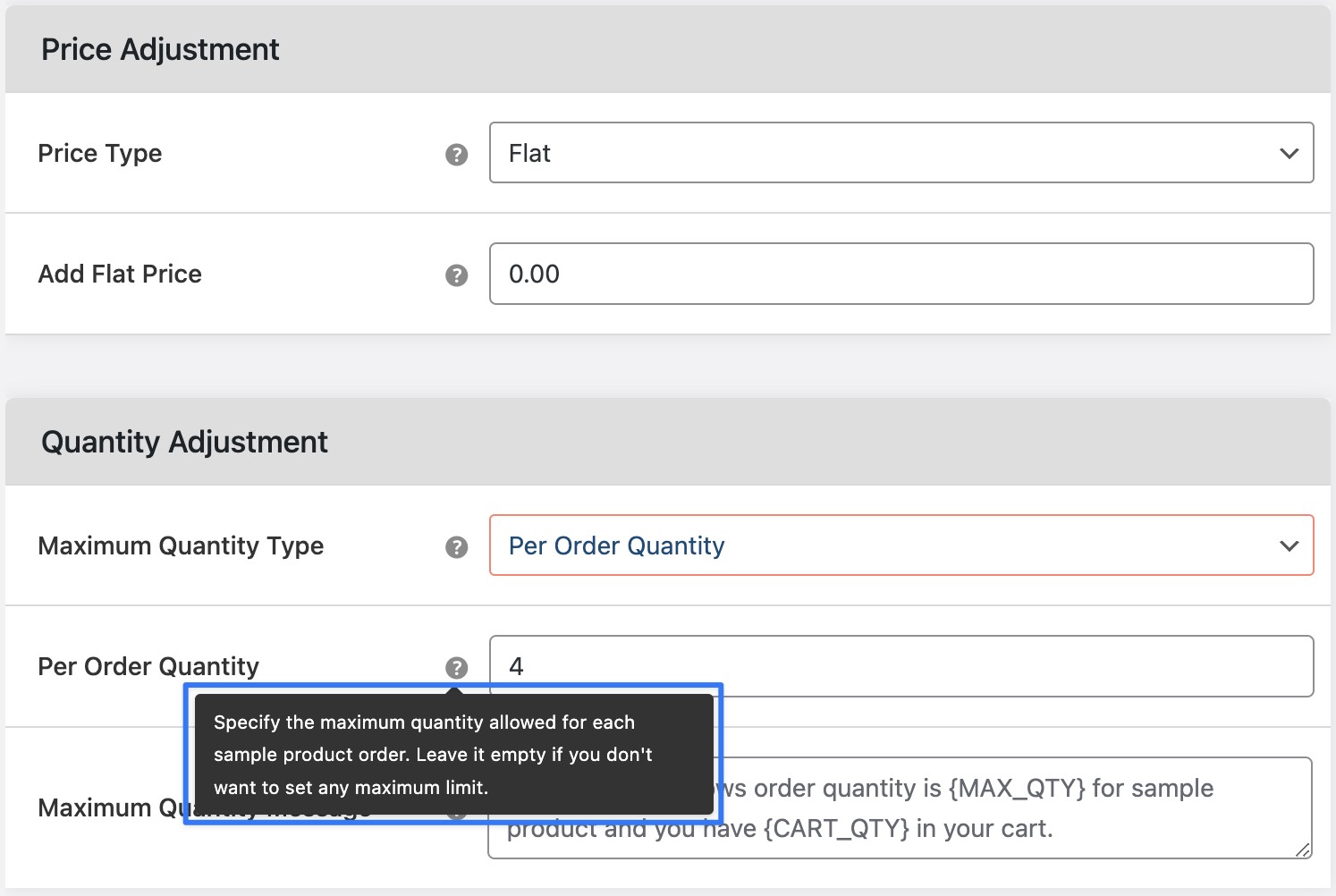 limit sample products