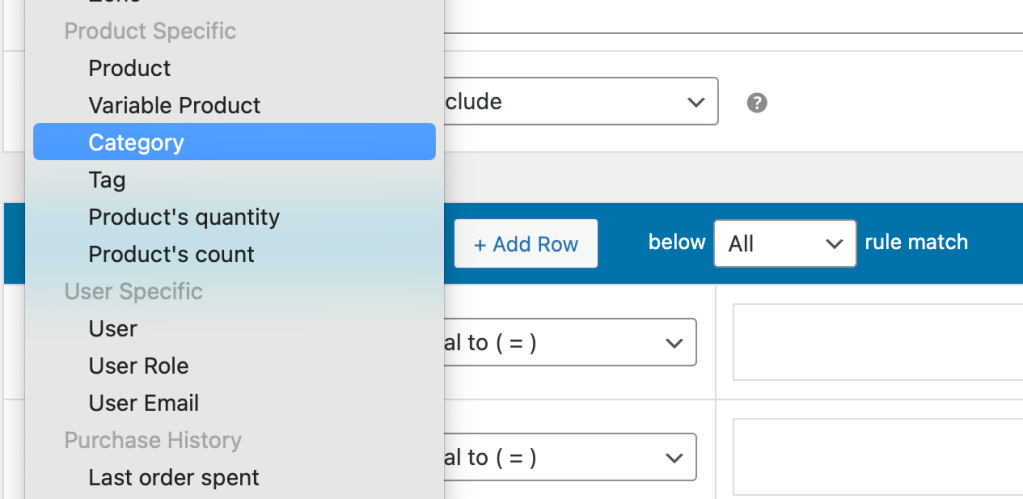 dotstore select product type for conditional discount