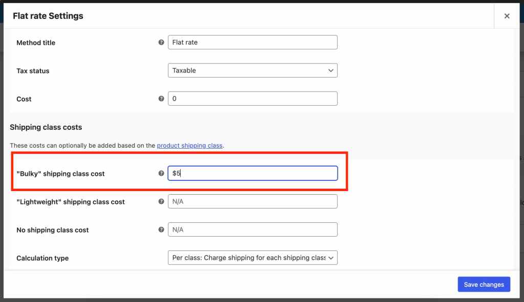 woocommerce add shipping cost for class in shipping zone