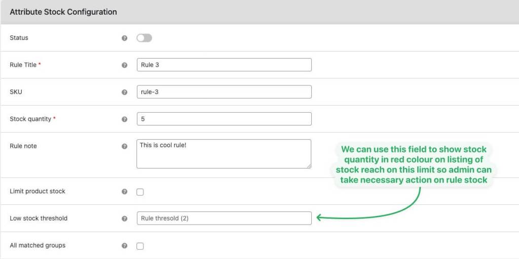 Stock Threshold Limit