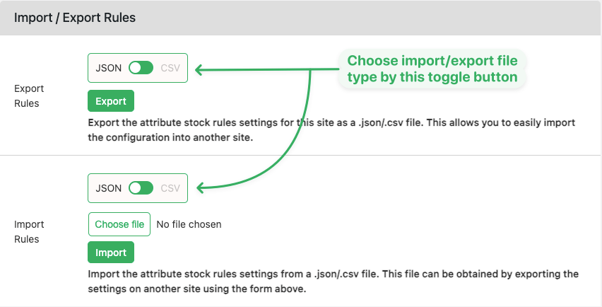 06 Import /Export with type selection