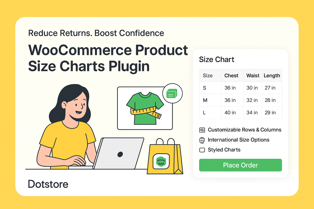 Dotstore Product Size Charts plugin for WooCommerce Product Dimensions