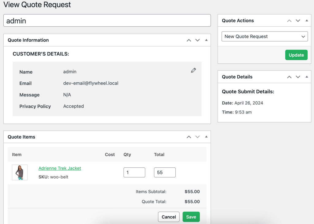 Manage Quote Requests in WooCommerce