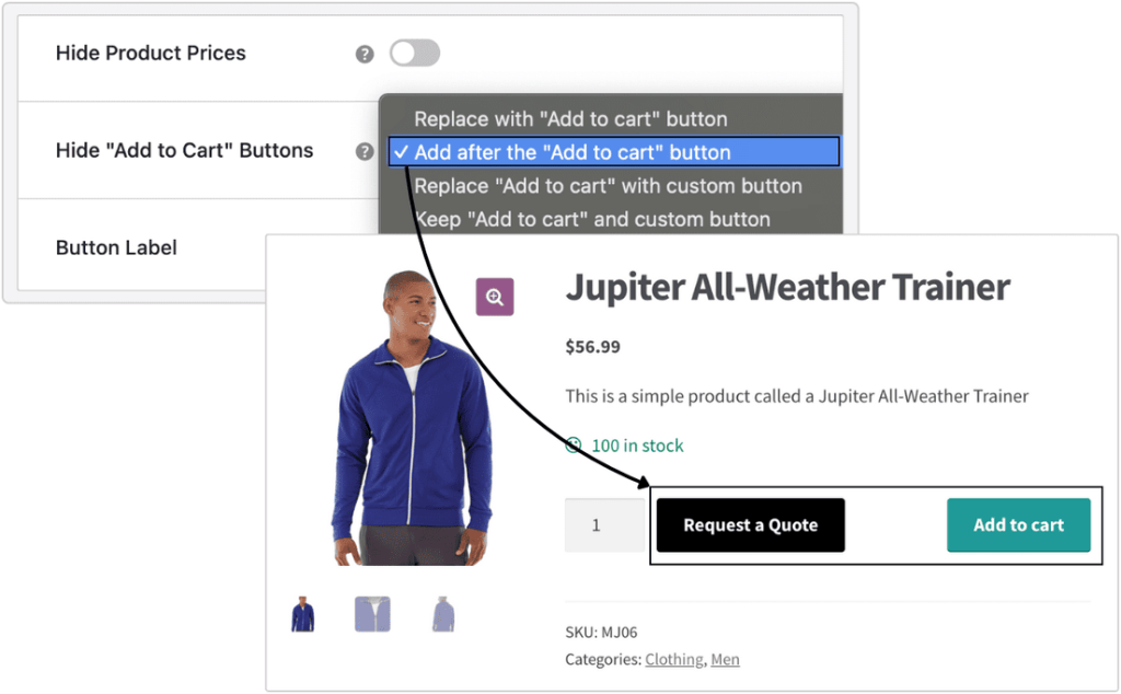 Hide or Show Add to cart Button in WooCommerce