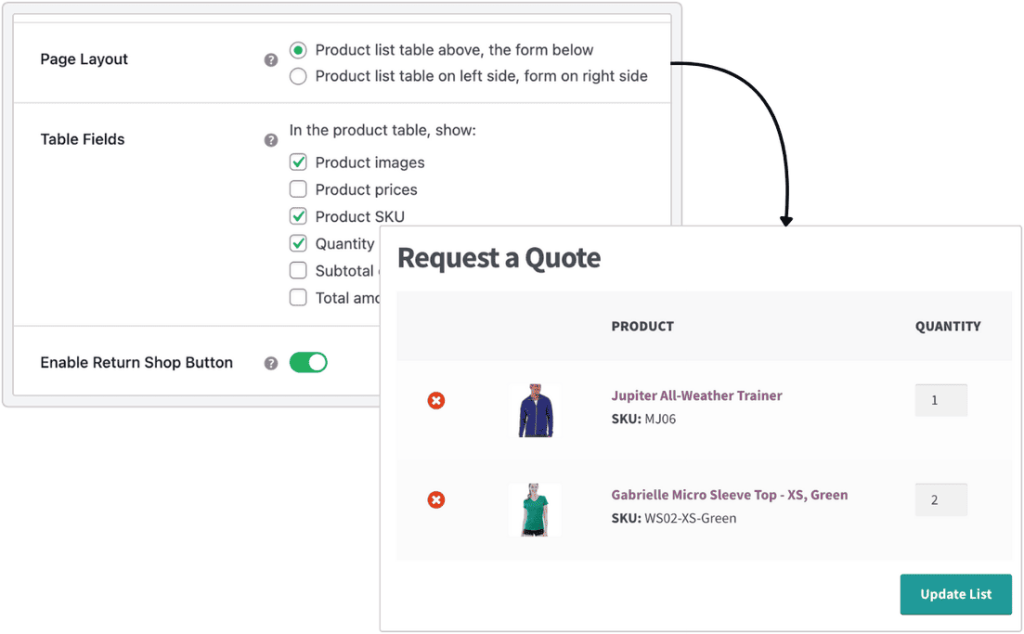 Customize Request Quote page in WooCommerce