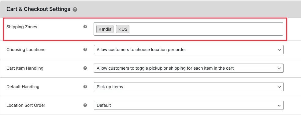 Assign shipping zones to local pickup locations