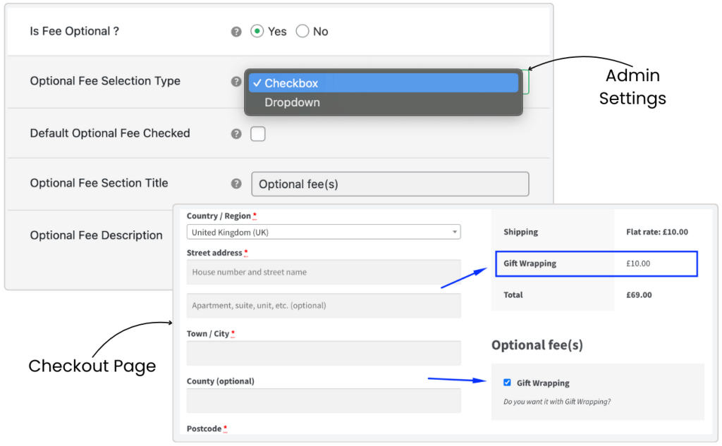 Set Optional Add-on Fees for WooCommerce