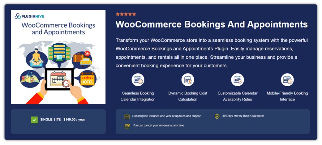 WooCommerce Bookings and Appointments Plugin