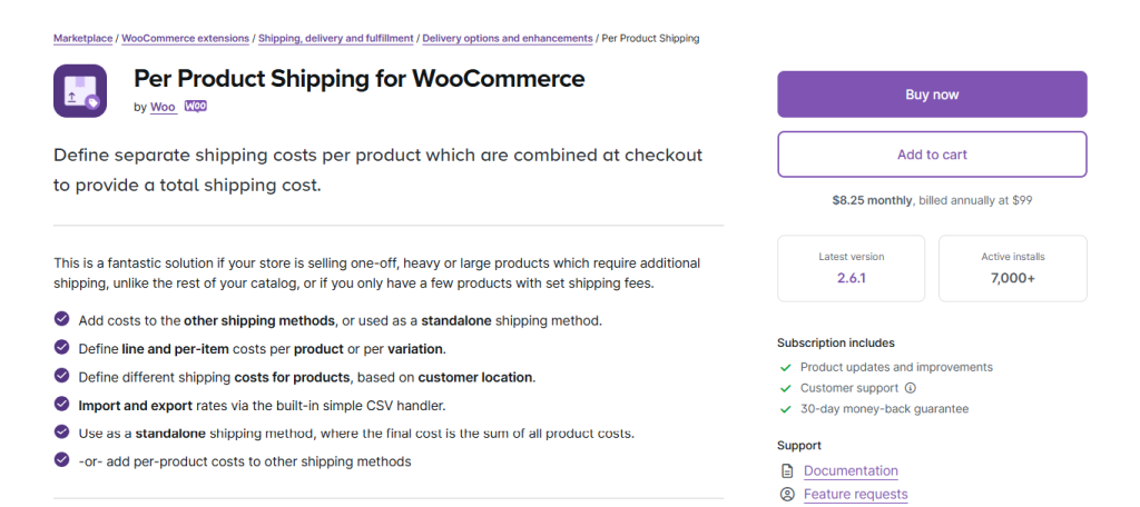 free WooCommerce shipping plugins Per-Product-Shipping-WooCommerce-Marketplace