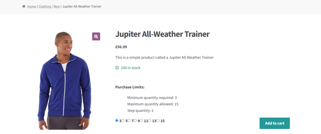 WooCommerce quantity selector - radio button