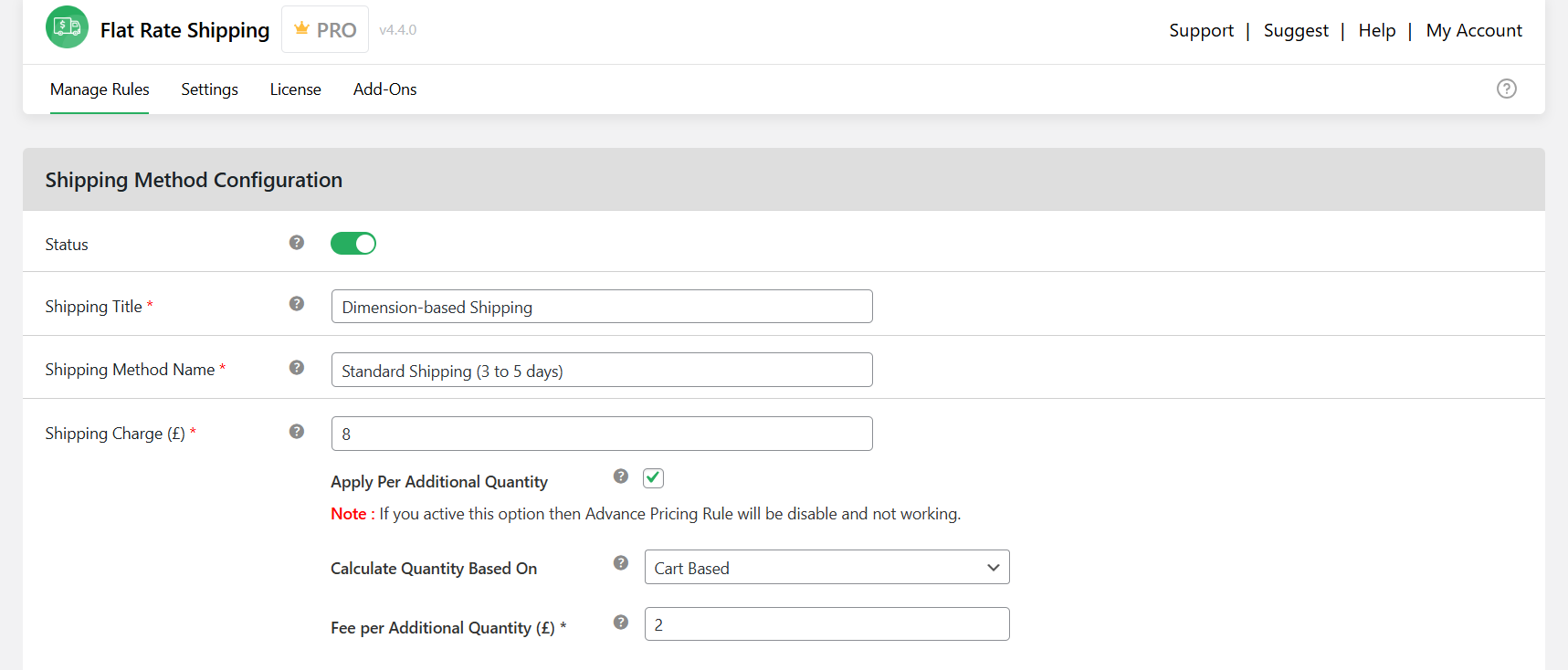 assign shipping by dimensions in WooCommerce - 1