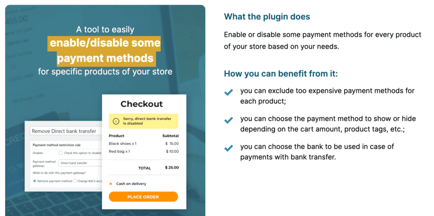 YITH Payment Method Restrictions for WooCommerce plugin