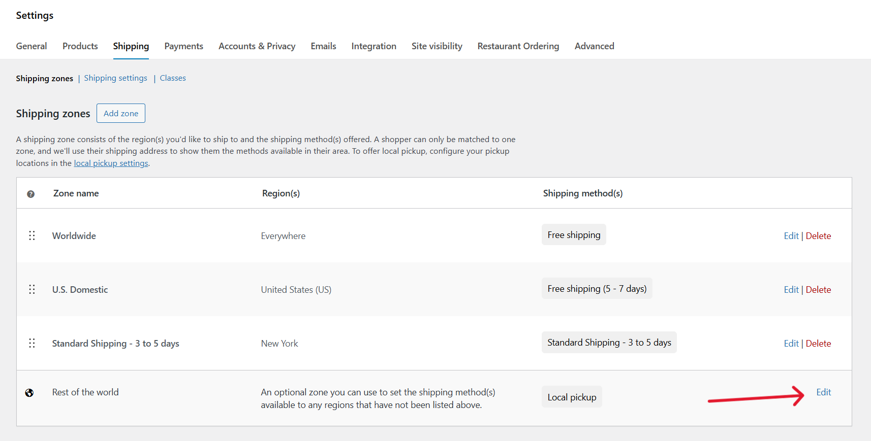 WooCommerce local pickup not showing - 3