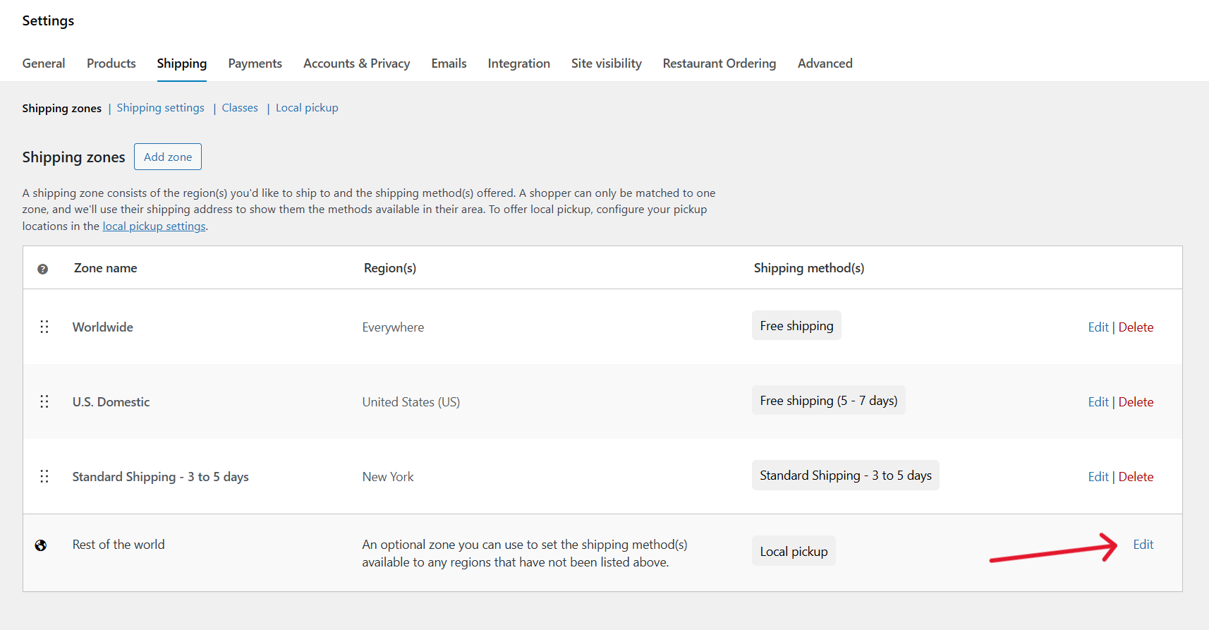 WooCommerce local pickup not showing - 5