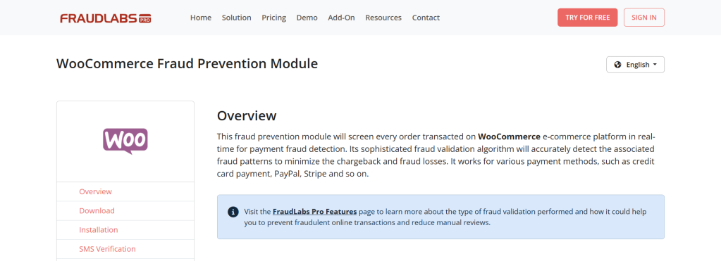 WooCommerce anti fraud plugins -Fraudlabs Pro