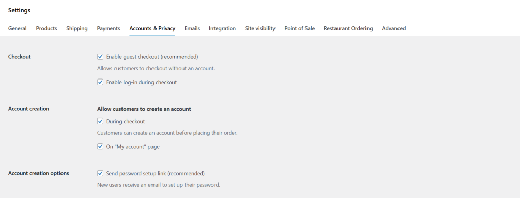 WooCommerce anti spam - default settings 1
