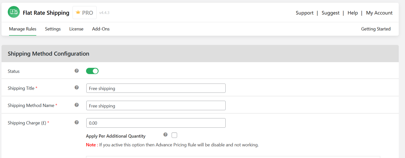 WooCommerce free shipping over amount - 1