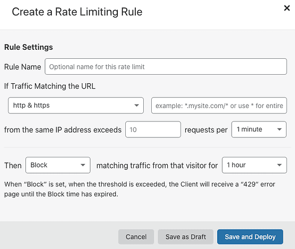 Cloudflare rate limiting rule protecting the WooCommerce checkout endpoint