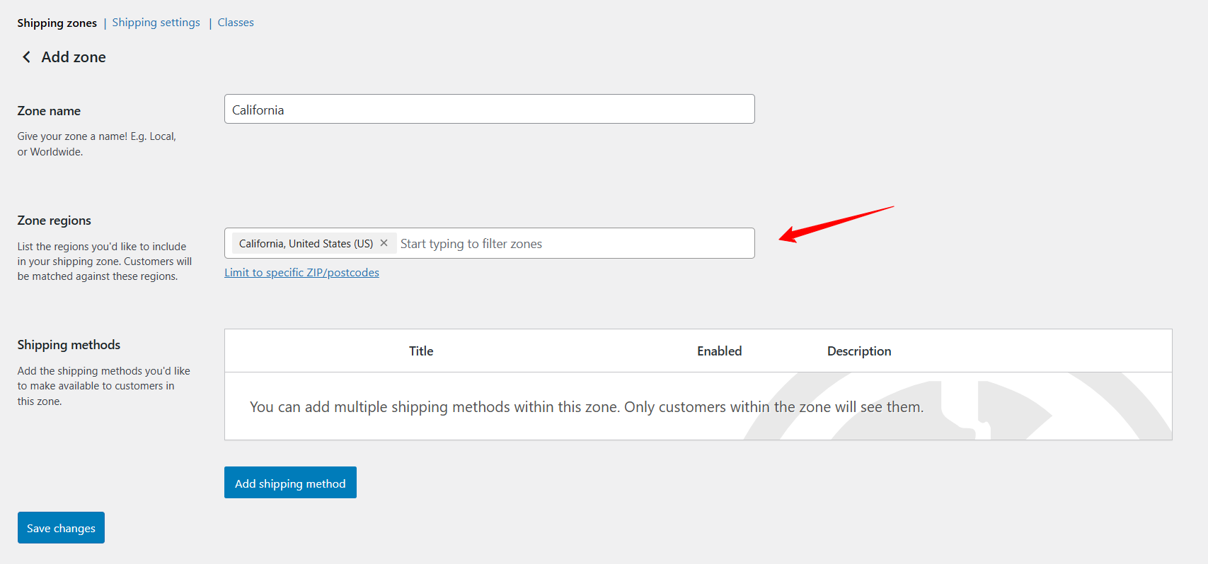 WooCommerce shipping methods not showing - 4