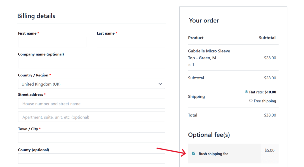 woocommerce extra fees - extra shipping options for WooCommerce