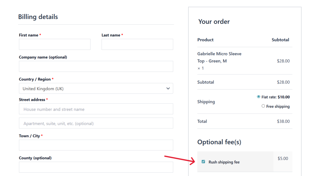woocommerce extra fees - extra shipping options for WooCommerce