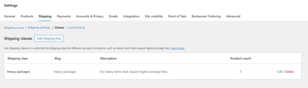 WooCommerce shipping - default settings 5