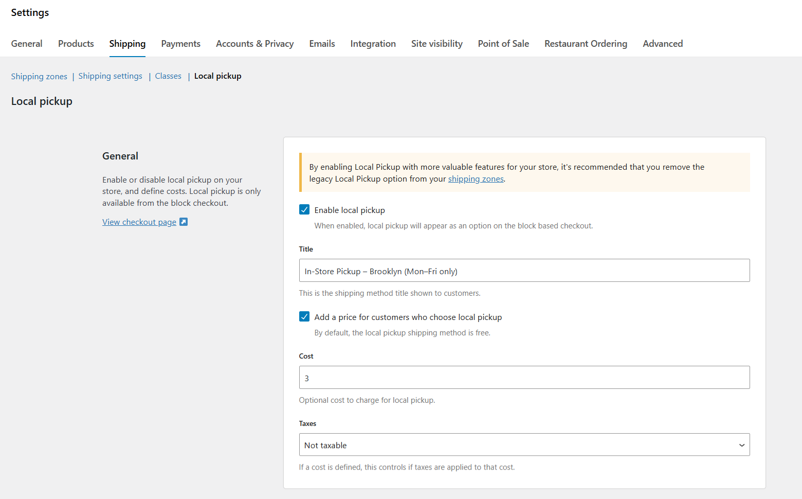 WooCommerce shipping - default settings 6