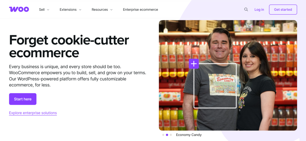 WooCommerce's homepage