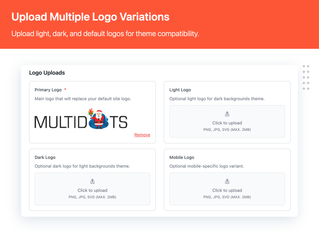 Upload logo variations in Multidots Doodle plugin