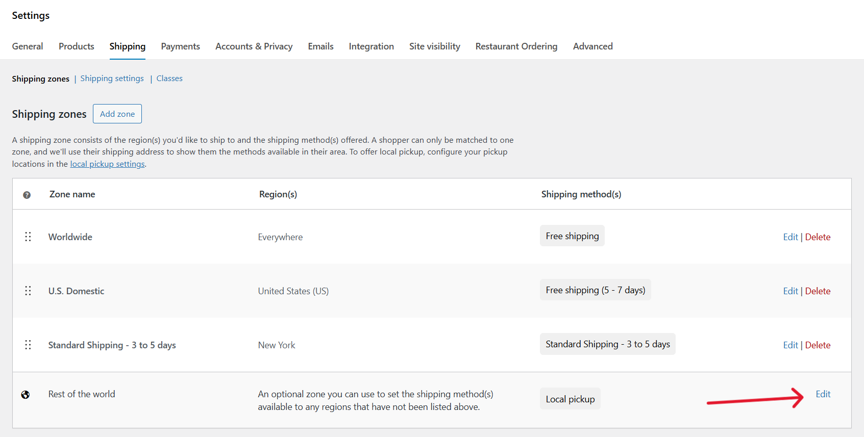 WooCommerce local pickup not showing - 3