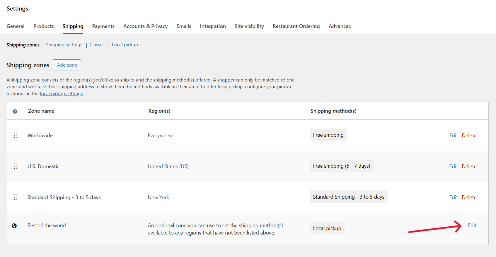 WooCommerce local pickup not showing - 5