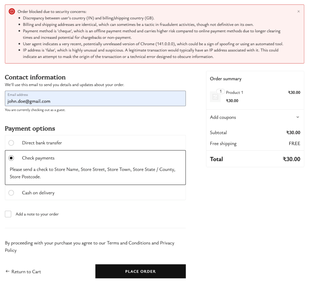 ai checkout validations