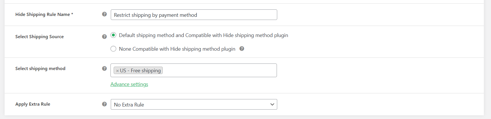 Advanced WooCommerce shipping restrictions - by payment method 2