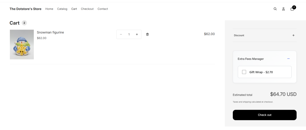 Shopify custom fee - Cart page
