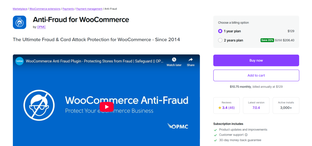 WooCommerce anti fraud plugins -Anti Fraud for WooCommerce